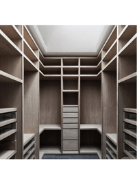 П-образная гардеробная комната в классическом стиле Минск