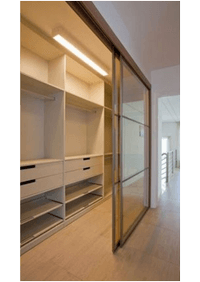 Линейная гардеробная комната с дверями купе Минск