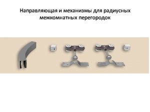 Направляющая и механизмы верхний подвес для радиусных межкомнатных перегородок Минск